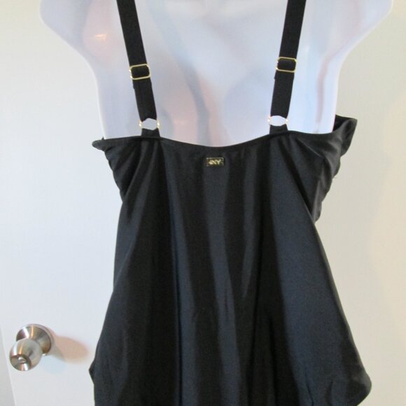 Jones NY 1 PC Swimsuit Wrap Bodice Shirred Front Sz XL - Picture 6 of 6